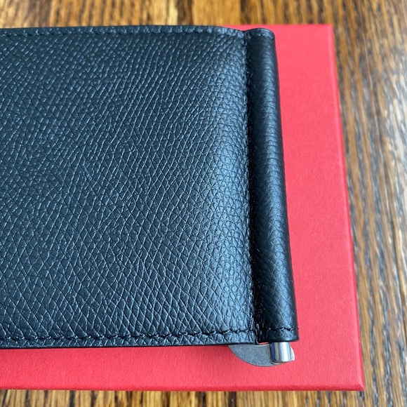 *NWT* VALENTINO GARAVANI VLogo Leather Bill Clip Wallet - Black - Picture 14 of 15